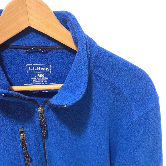 L.L. Bean Other - LL Bean Mens Full Zip Fleece Jacket Royal Blue Mock Neck 284511 Large REG